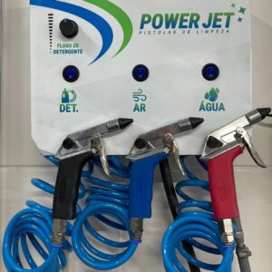 KIT DE PISTOLAS DE LIMPEZA POWER JET - AR, ÁGUA E DETERGENTE ENZIMÁTICO